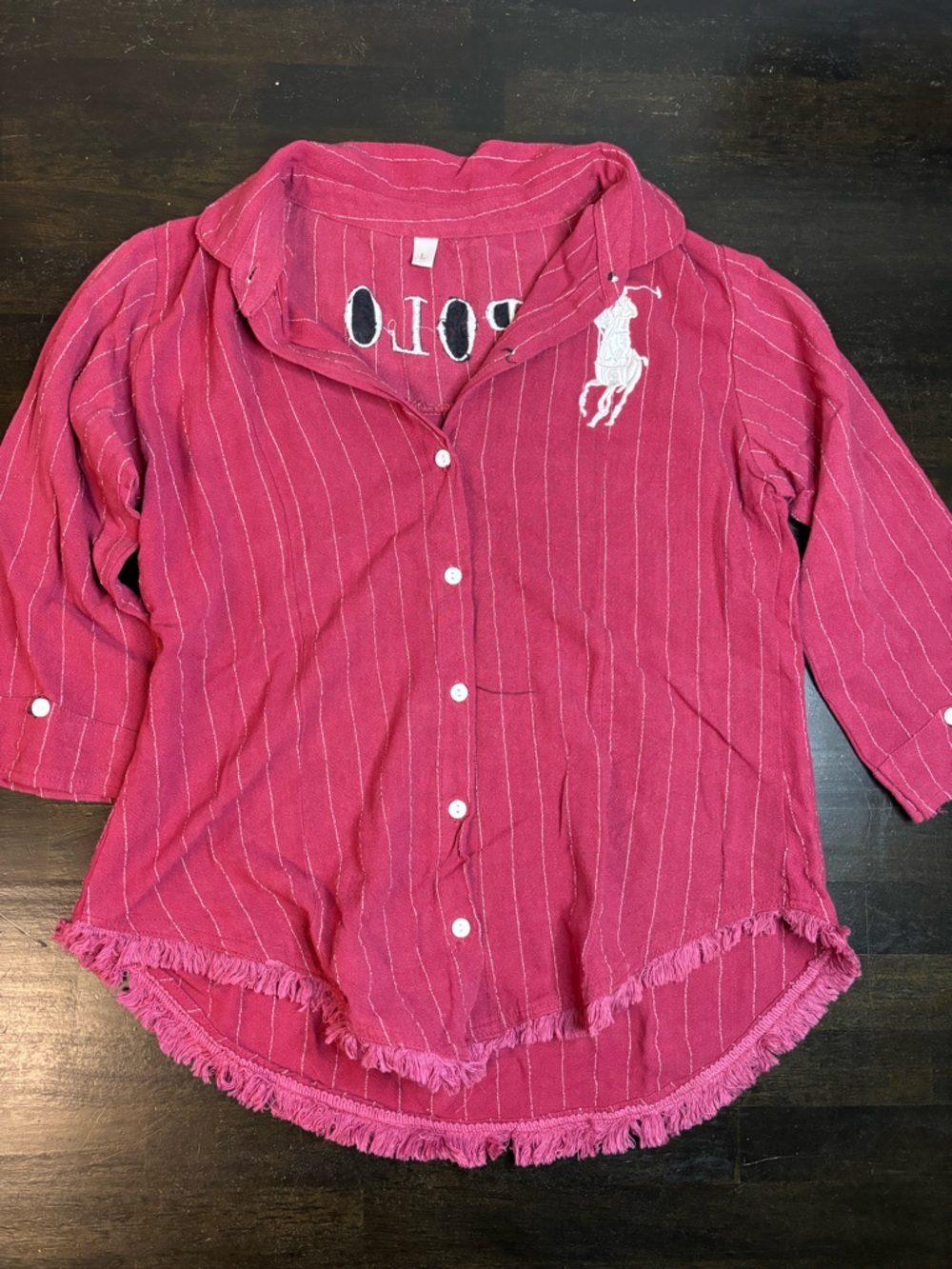 Kids polo embroidered shirt with fringe size large